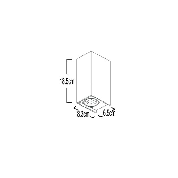 Επίτοιχο φωτιστικό Ασημί ΒΟΚ-33 GU10 max2x35W IP40 - Image 2
