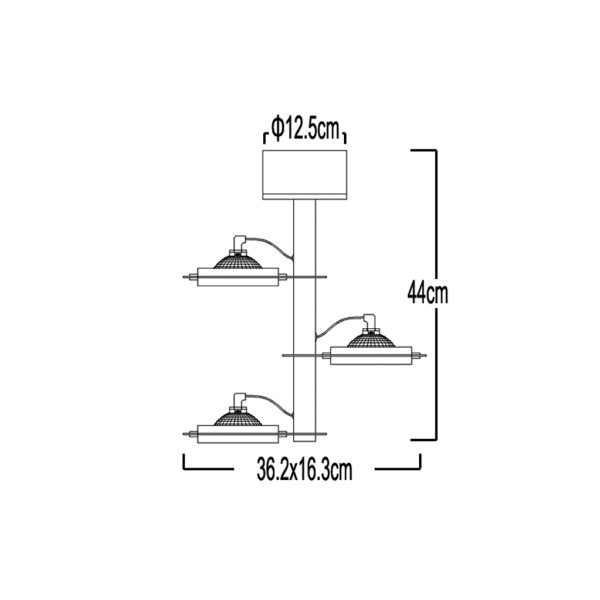 Surface mounted fitting Nickel Mat 3x50W TLB-3& - Image 2