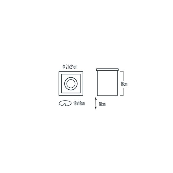 Φωτιστικό χωνευτό HQI 150W Ασημί XF-001 AB - Image 2