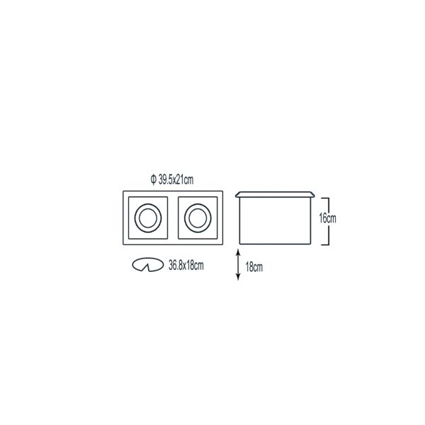 Φωτιστικό χωνευτό HQI 3x150W Ασημί XF-003 AB - Image 2