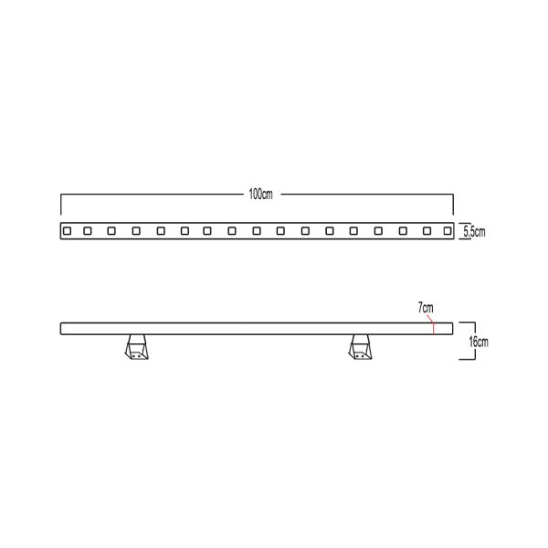 Φωτιστικό γραμμικό 44W 30° LED 6400Κ 100cm IP65 230V@ - Image 2