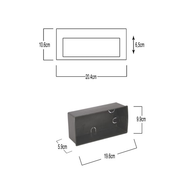 Χωνευτό Ασύμμετρο Φωτιστικό Flor Led 9W 3000K IP65 Ανθρακί h10.86w20.4d6.5cm - Image 2