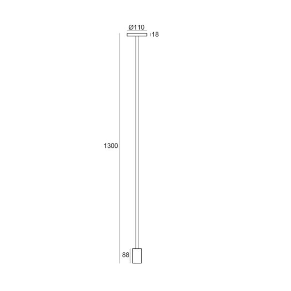Φωτιστικό Nest Led 12W 3000K Μαύρο IP65  h130cm με καλώδιο 2m H05RN-F 3x1mm2 230V - Image 6
