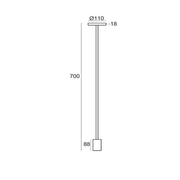 Φωτιστικό Nest Led 12W 3000K Μαύρο IP65  h70cm με καλώδιο 2m H05RN-F 3x1mm2 230V - Image 7