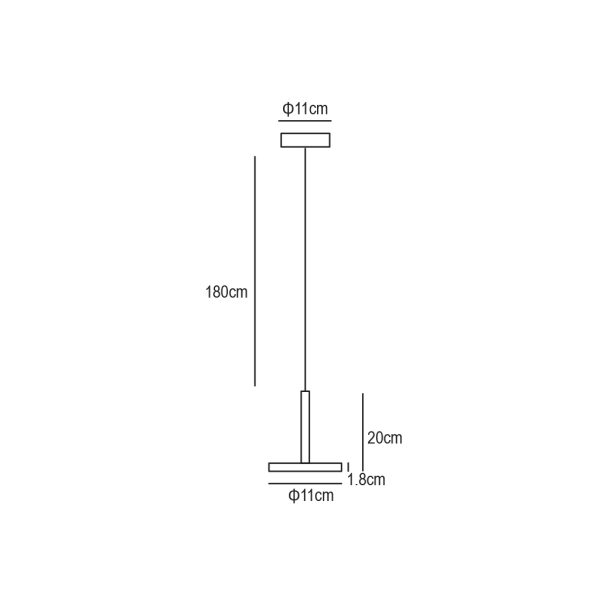 Κρεμαστό Φωτιστικό Nest Led 12W 3000K Μαύρο IP65  d11h20cm με καλώδιο 1.8m 230V - Image 6