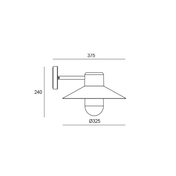 Wall fitting Poper E27 max40W Corten IP44  d32.5h24cm - Image 2