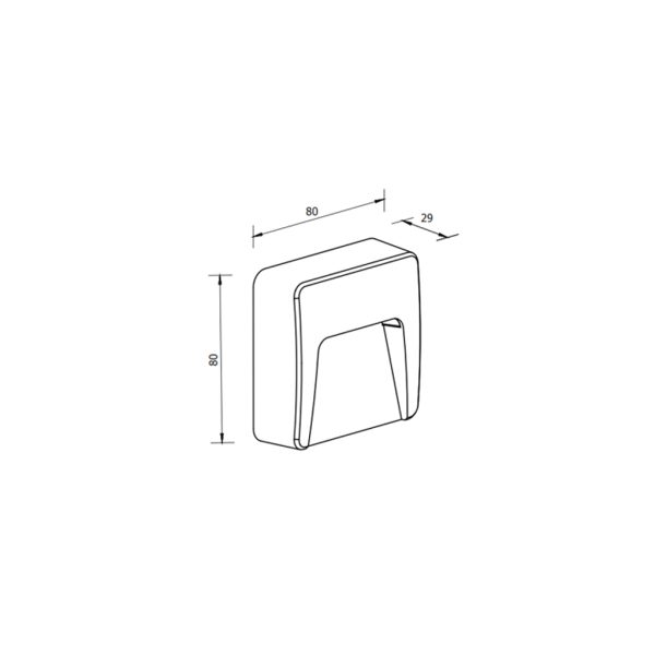 Wall fitting Step Led 2W White CCT Change 3000/3500/4000K IP65 PC seaside class - Image 2