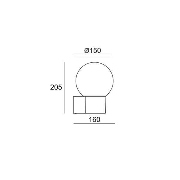 Επίτοιχο Φωτιστικό Marset E27 Max10W Ανθρακί IP54 Alu&PE d15h20.5cm Class I UV Protection - Image 2