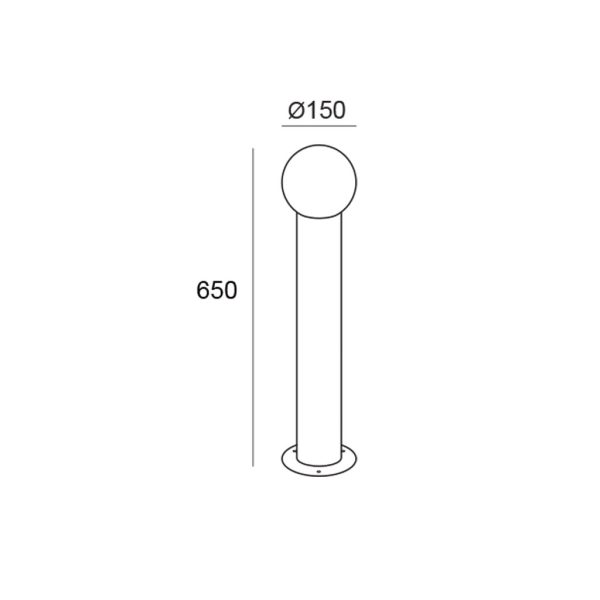 Φωτιστικό Εδάφους Marset E27 Max10W Ανθρακί IP65 Alu&PE d15h65cm Class I UV Protection - Image 2