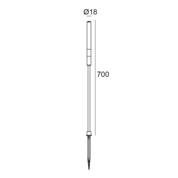 Light Fitting Creed-Rod Led 1.5W 3000K Corten IP65  h70d1.8cm 24VDC With Cable 2m 2*0.3mm2 PVC - Image 3