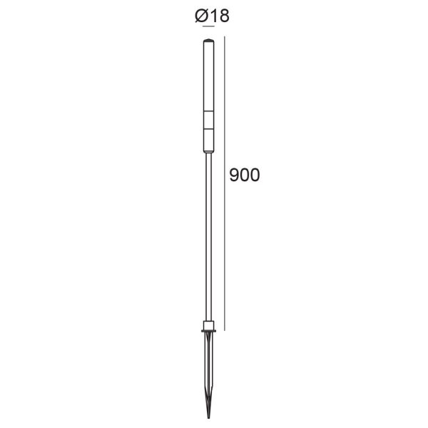 Φωτιστικό Creed-Rod Led 1.5W 3000K Σκούρο Πράσινο IP65  h90d1.8cm 24VDC Με Καλώδιο 2m 2*0.3mm2 PVC - Image 3