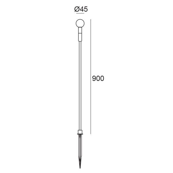 Φωτιστικό Creed-Ball Led 1.5W 3000K Corten IP65  h90d4.5cm 24VDC Με Καλώδιο 2m 2*0.3mm2 PVC - Image 3