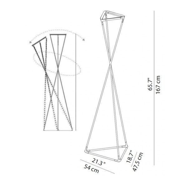 Φωτιστικό Δαπέδου Tango Led Sensor Dimmer Mαύρο 35W 3000K  h1.67cm - Image 4