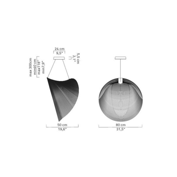 Κρεμαστό Φωτιστικό Illan Led 32W 2700K Dimmable Phase Cut d80cm - Image 6