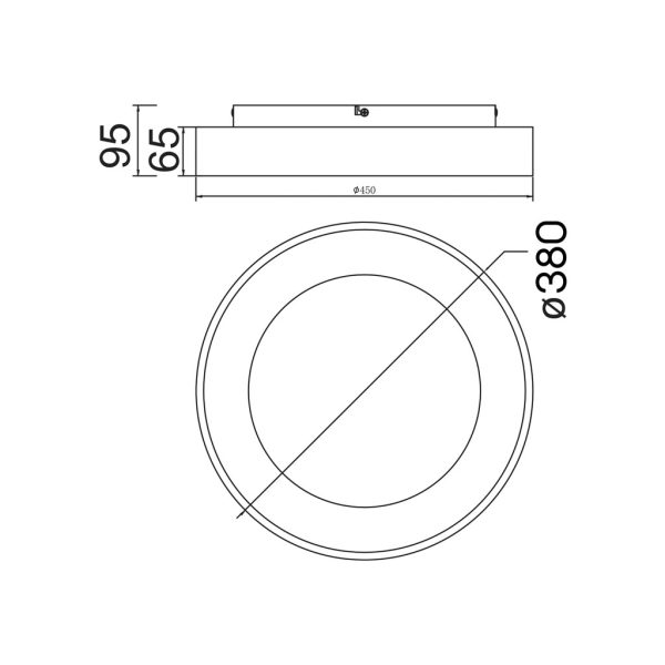 Φωτιστικό Οροφής NisekoII,Led,Μαύρο,30W,2700-4000-5000K,d38h9.5cm,Dim με Τηλεχειρισμό,5 Έτη Εγ(8582) - Image 5