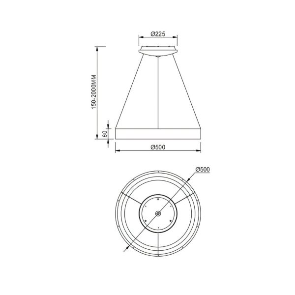 Κρεμαστό Φωτιστικό NisekoII,Led,Μαύρο40W,2700-4000-5000K,d50h6cm,Dim με Τηλεχειρισμό,5 Έτη Εγγ(8572) - Image 5