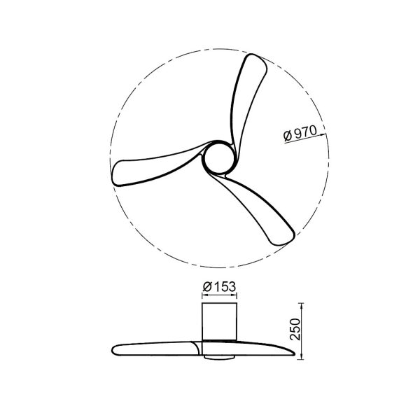 Ceiling Fan Nemo S With Led Lighting 24W (Motor 30W) Wood-White, 2700-4000-5000K,d97h25cm,230V (9051) - Image 4