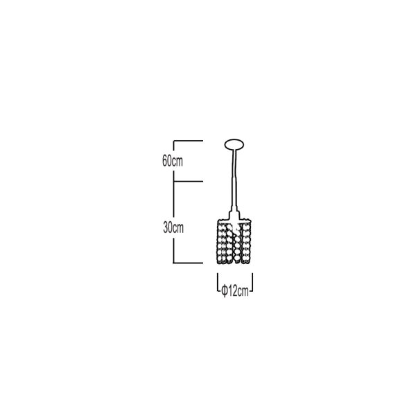 Pendant Fitting LACRIMA 1xG9 Chrome with Clear Crystals (d.12-h.30cm) - Image 2