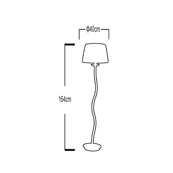 Φωτιστικό Δαπέδου SHADE 1xE27 με Καπέλο Εκρού (d40-h.164cm) - Image 2