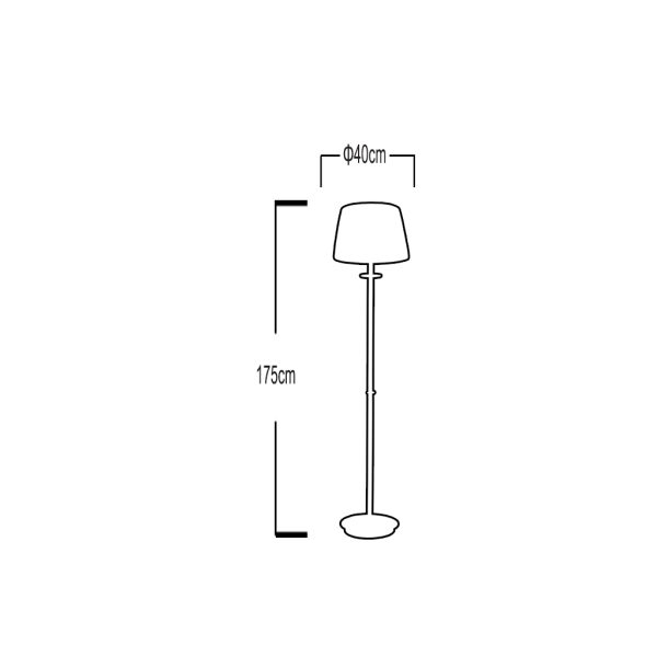 Φωτιστικό Δαπέδου CLASSIC1xE27 με Καπέλο Εκρού (d40-h.175cm) - Image 2