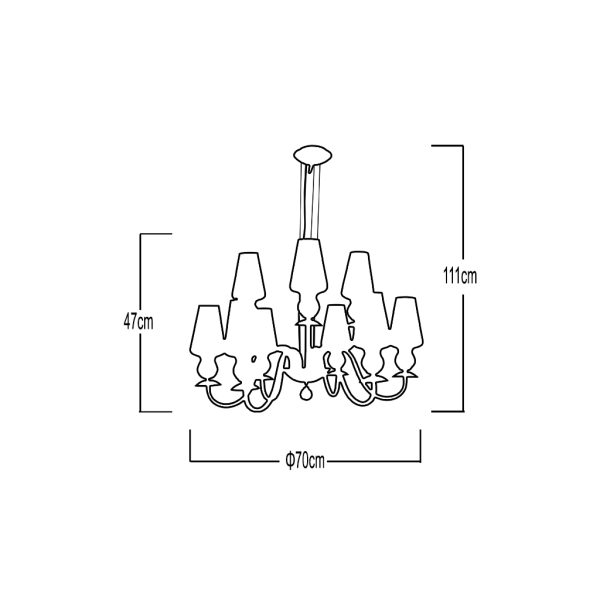 Pendant Fitting CLASS 9xG9 White(d70-h.47cm) - Image 2