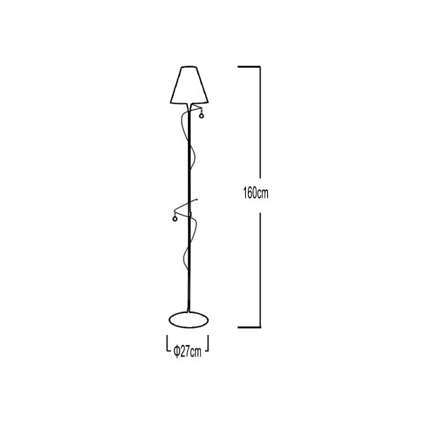 Φωτιστικό Δαπέδου LUNA BLACK 1xE27 (d.27-h.160cm) - Image 2