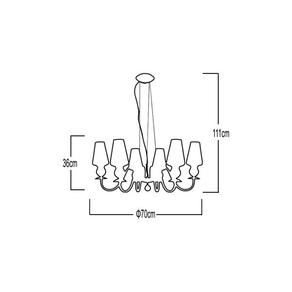 Pendant Fitting CLASS 7xG9 White(d70-h.36cm) - Image 2