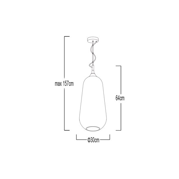 PENDANT FITTING BLOW E27 BLACK - Image 2