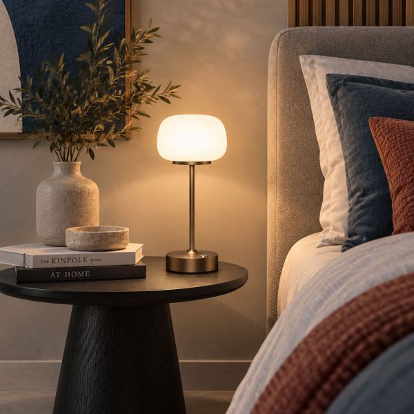 Table Light Baloon 3W IP43 Antique Brass 2700K 2000mAh h27.8d10.6cm Dim 1m USB-C Metal&Glass - Image 4