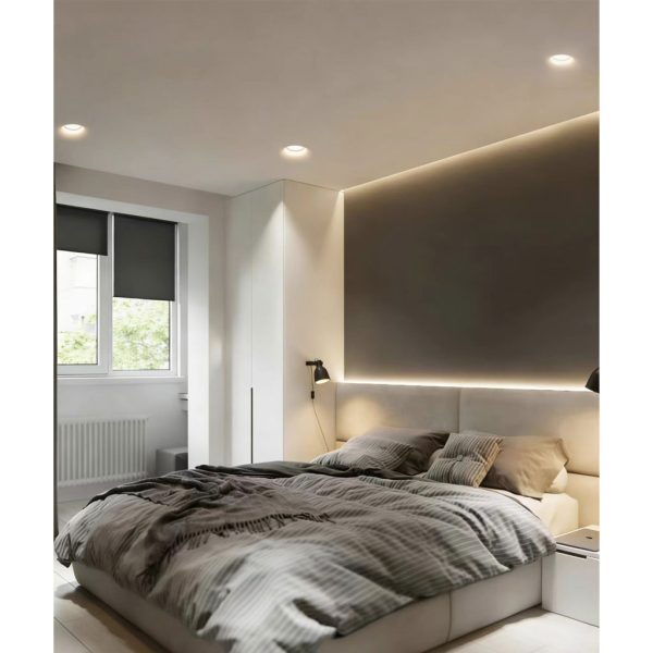 Χωνευτό Φωτιστικό Plaster 5 Στρογγυλό Λευκό Gu10 Max 35W d10h2.7cm Κοπή 10.2cm Γύψινο - Image 4