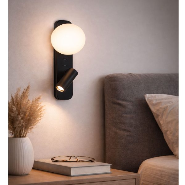 Wall Light Polo New G9 10W& Led 3W 3000K 25° Black (Sandy) l34w15d10.7cm 230V Gla&Alu - Image 5
