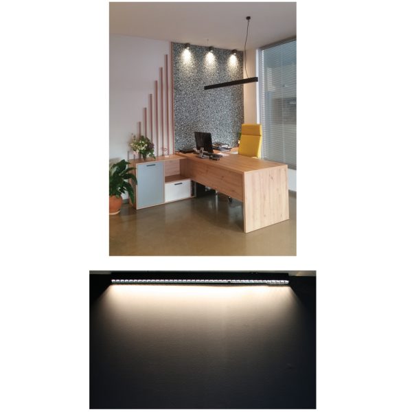 LIGHT FITTING MINI PAZ LED 120.7x3.5x6cm 46W 4000Κ  ΜΑΥΡΟ 4950lm 50⁰ 5ΕΤΗ ΕΓΓΥΗΣΗ PHILLIPS CHIP&TRIDONIC DRIVER - Image 6