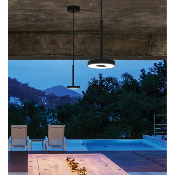 Κρεμαστό Φωτιστικό Nest Led 12W 3000K Μαύρο IP65  d11h20cm με καλώδιο 1.8m 230V - Image 7