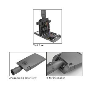Φωτιστικό Δρόμου Aiolos Band 45W 4000K IP66 Ανθρακί≥6KV,100-277V,7 Έτη,Enec,150×75°,567x235x92mm